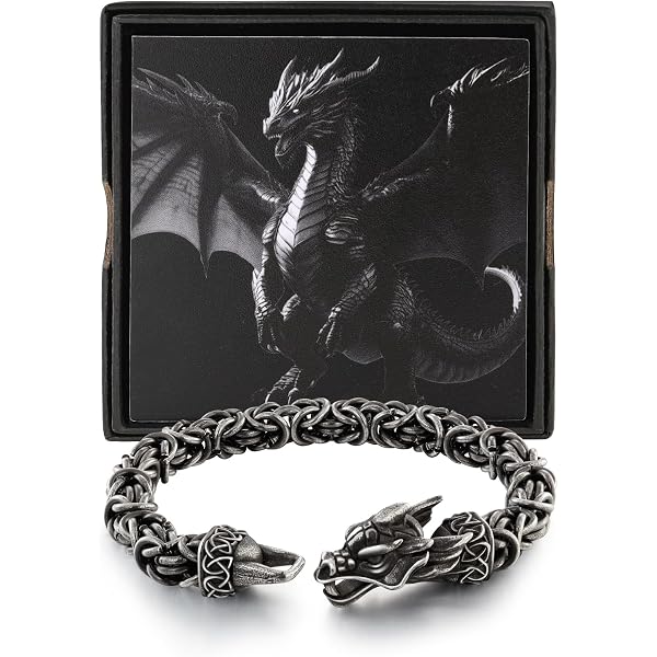 Amazon.com: Silver Dragon Bracelet for Men ~ Pure Sterling Silver